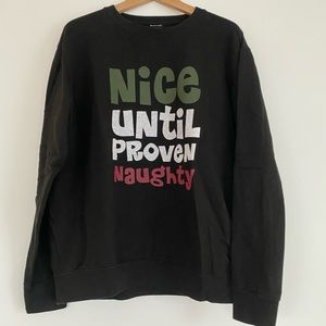 Nice Until Proven Naughty Sweater - Christmas Colours - Mens L